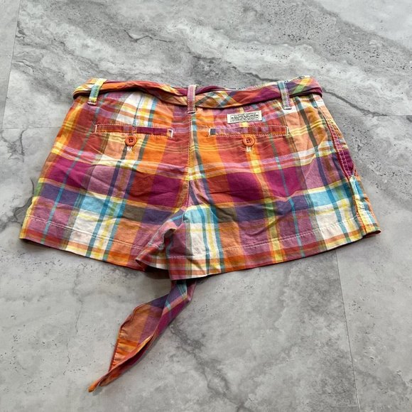 Polo Ralph Lauren‎ Girls Size 7 Plaid Pink and Orange Shorts - Picture 4 of 6